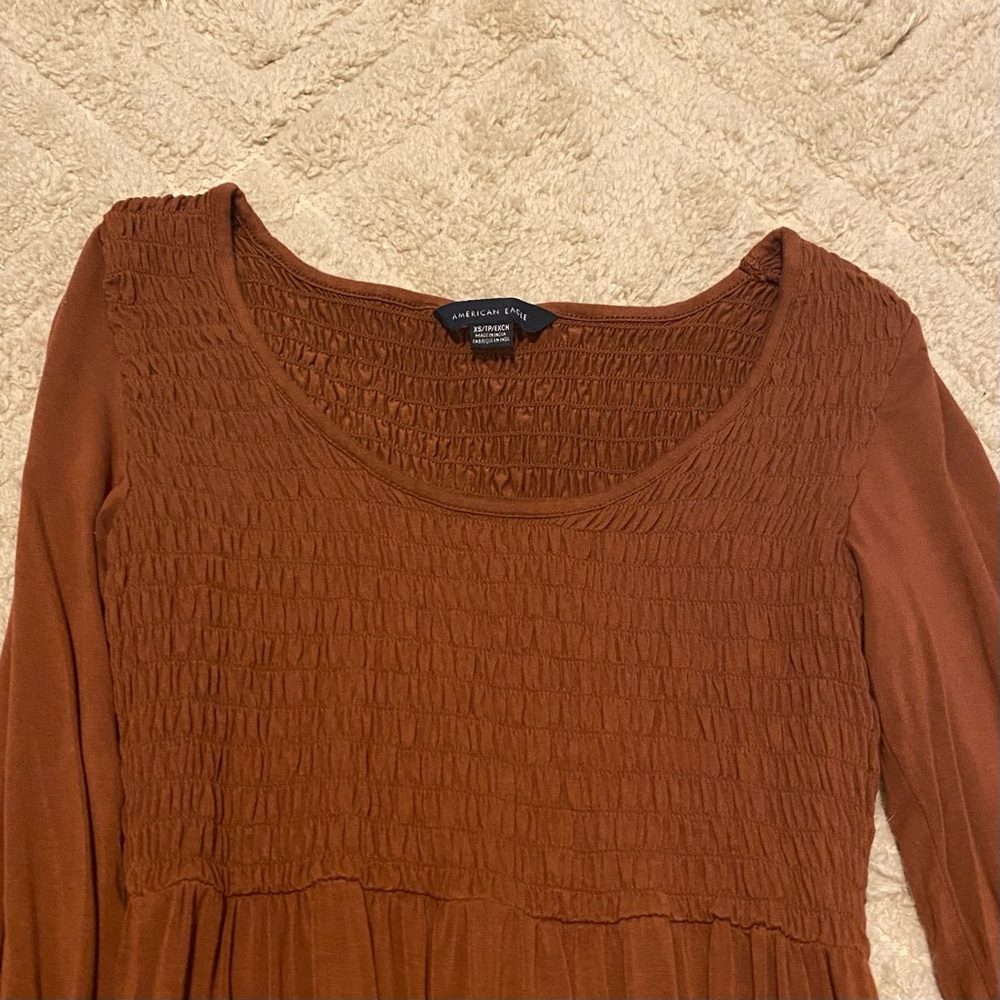 3for15 sale! American eagle smocked long sleeve
